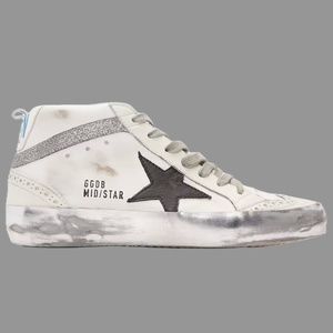 GOLDEN GOOSE: Rare Mid Star White Glitter Sneakers SZ 39